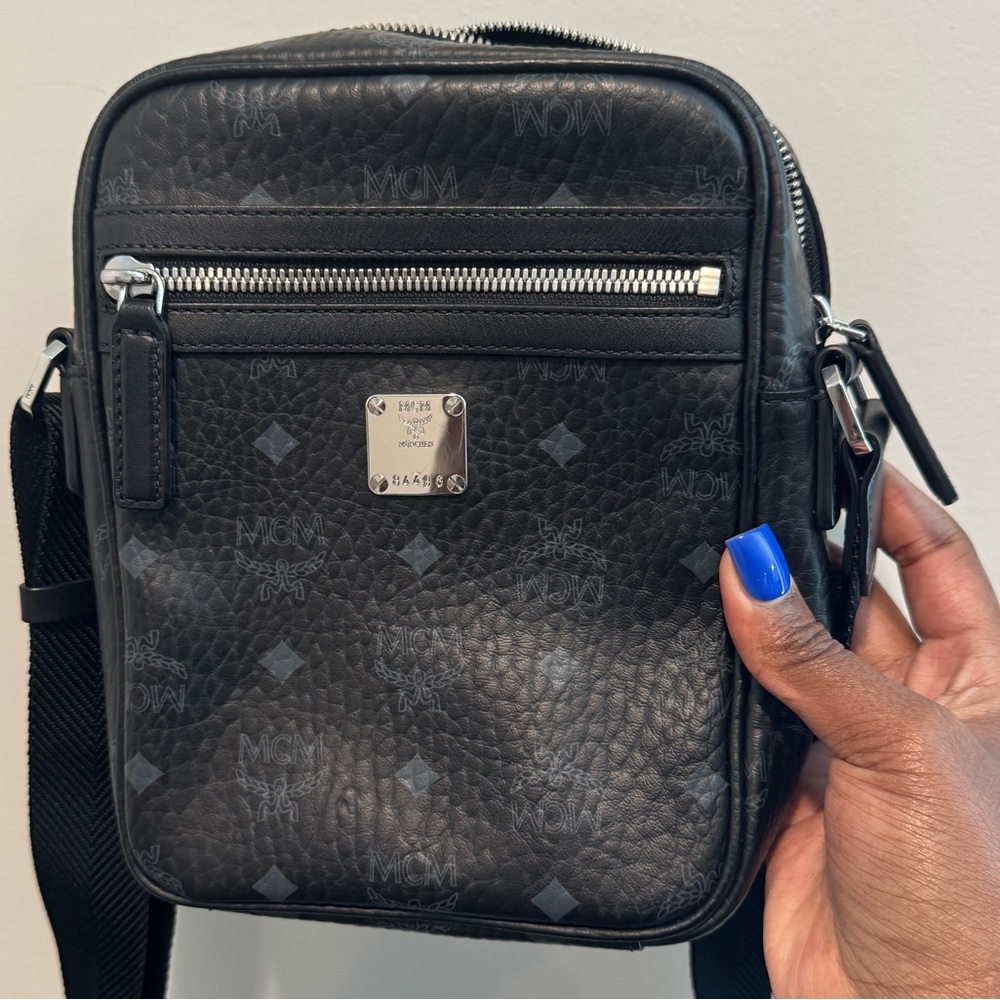 MCM Black and Gray Messenger Bag